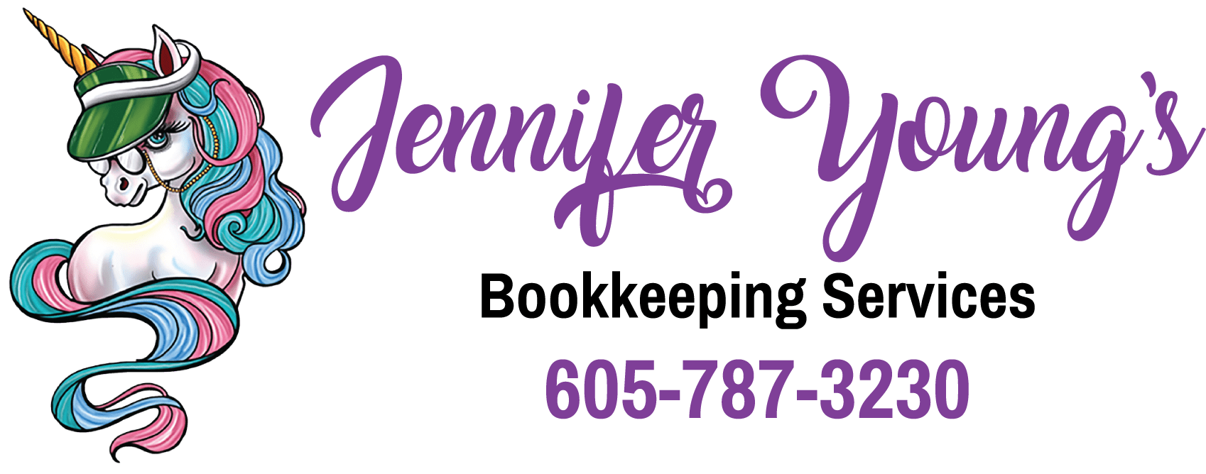 Jennifer Young's Bookkeeping Services Logo Purple